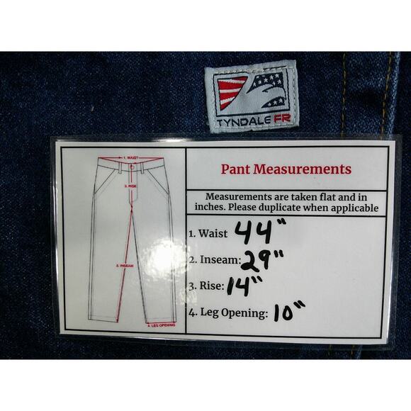 Tyndale FR Jeans Men's 44x29 (Tag 46x30) Dark Wide Leg FRMC 23CAL CAT2 NFPA2112 - Picture 12 of 12